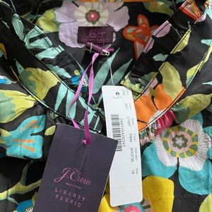NWT J Crew x Liberty of London Pavillion navy floral sleeveless blouse size 18